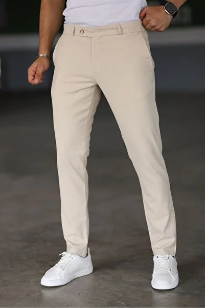 Bej Keten Pantolon